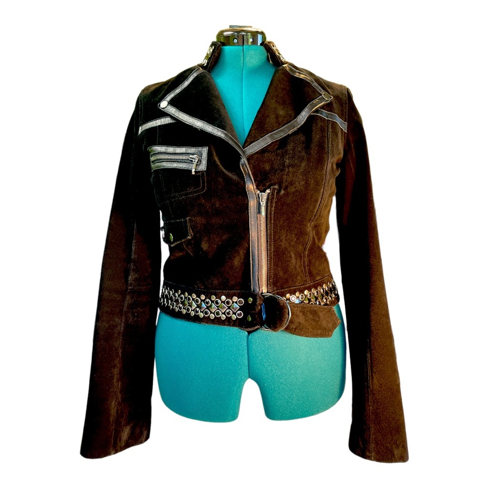 Marciano Suede & Leather Moto Jacket L/G